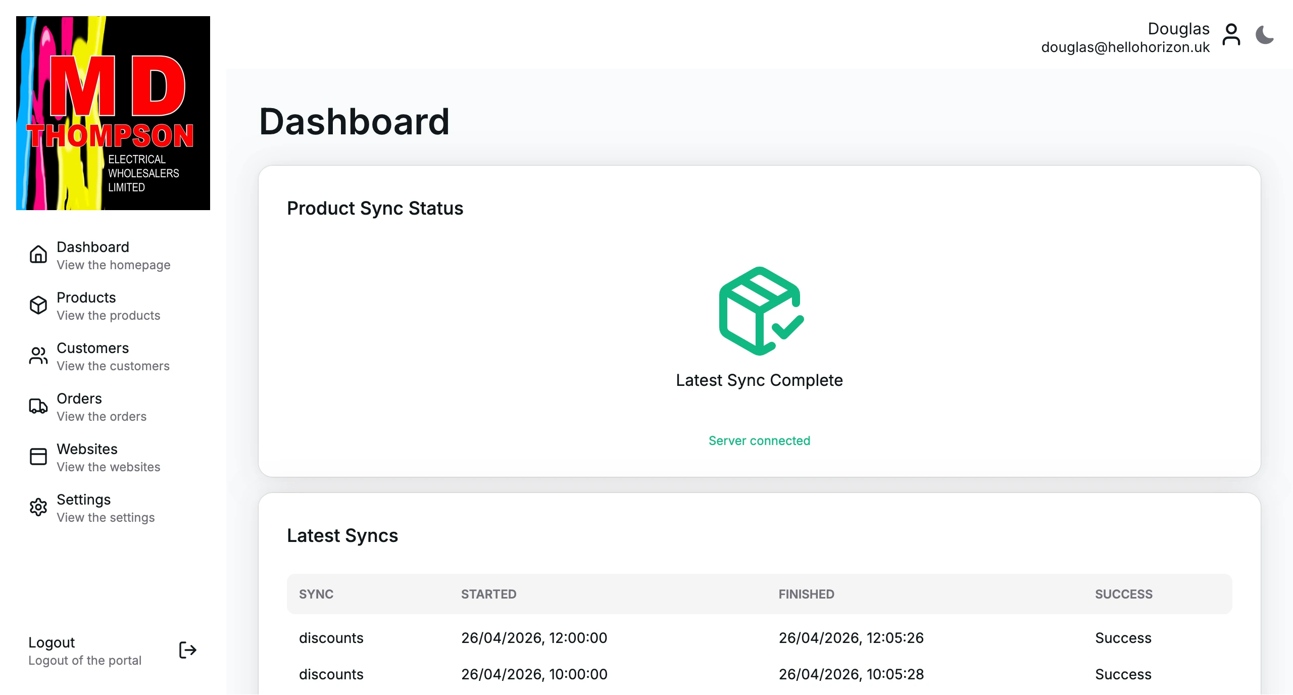 A screenshot for the homepage of the web-app dashboard.